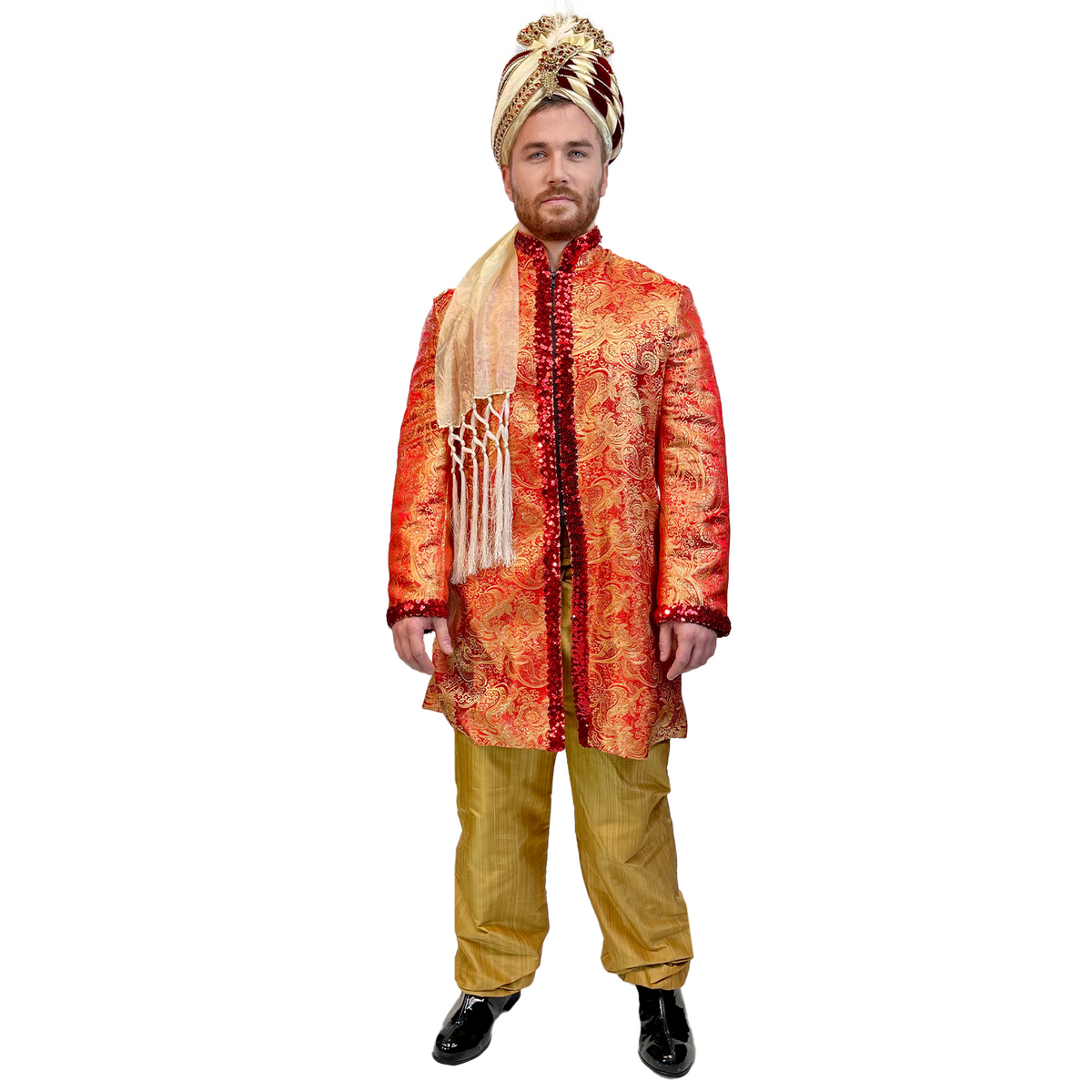 Enchanting Red Sequined Sultan Adult Costume