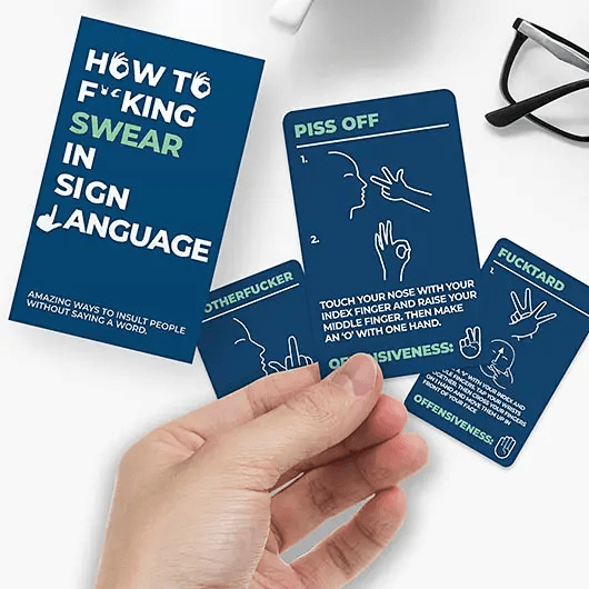 Swear Chart.pdf 100 Ways How to Swear In Sign Language Card Pack – AbracadabraNYC