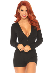 Brushed Ribbed Long Johns Romper