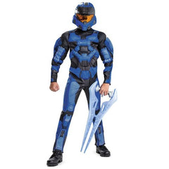 Halo Blue Spartan 2 Child Costume With Muscle Suit