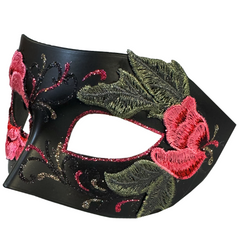 Los Muertos Embroidered Rose Cat Mask