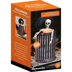 12" Animated Desktop Trash Can Skeleton