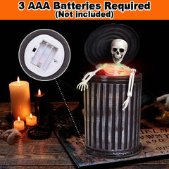 12" Animated Desktop Trash Can Skeleton