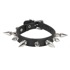 1/2" Wide Leather Buckle Bracelet with 1" Spikes