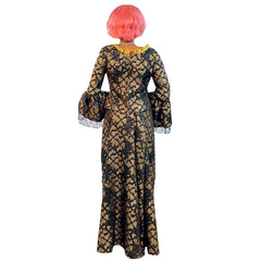 Colonial Women's Black and Gold Luxurious Costume