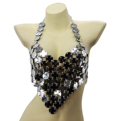 Exclusive Silver Coin Linked Halter Top