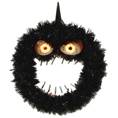 15.7"  Creepy Light Up Wreath with Eyes