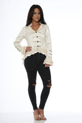 Brocade Military Style Women's Tailcoat Jacket