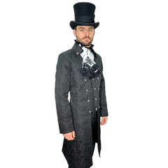 Victorian Men's Black Gothic Long Coat