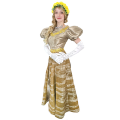 Regency Gold Cloud Patterned Dress Women's Costume AbracadabraNYC Regency Gold Cloud Patterned Dress Women's Costume AbracadabraNYC
