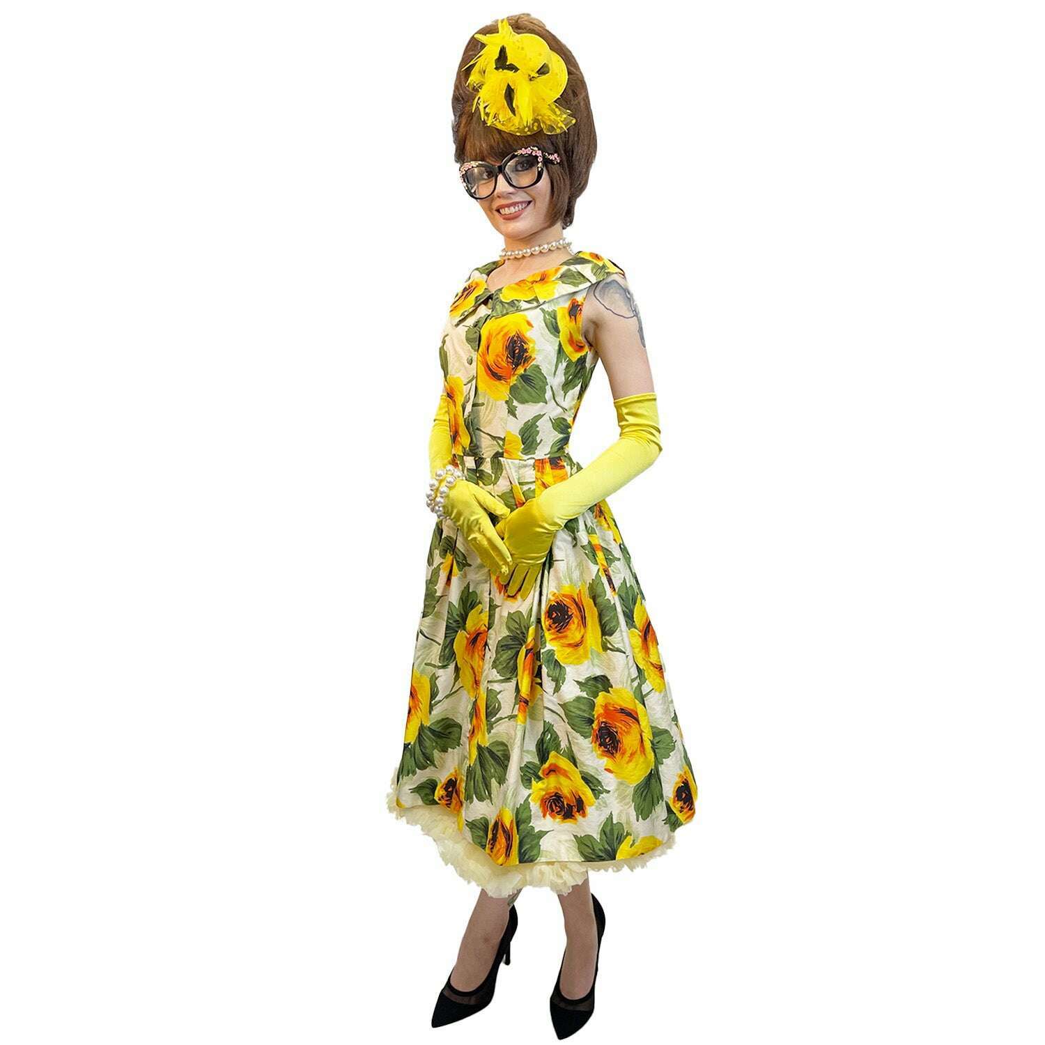 1950s Vintage Flower Day Dress Women's Costume – AbracadabraNYC