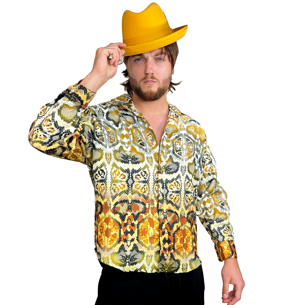 1970s Boho Style Men's Disco Shirt