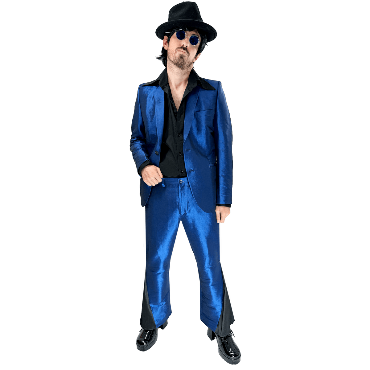 1970s Disco Fever Metallic Blue Men's Costume