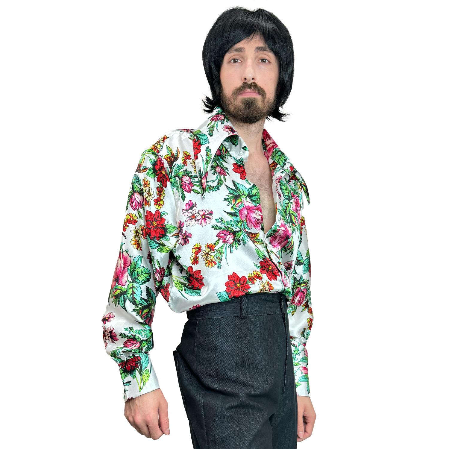 1970s Floral Men's Disco Shirt – AbracadabraNYC
