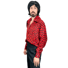 1970s Polka Dot Men's Disco Shirt