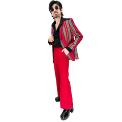 1970s Ultra Hip Multicolor Striped Men's Costume