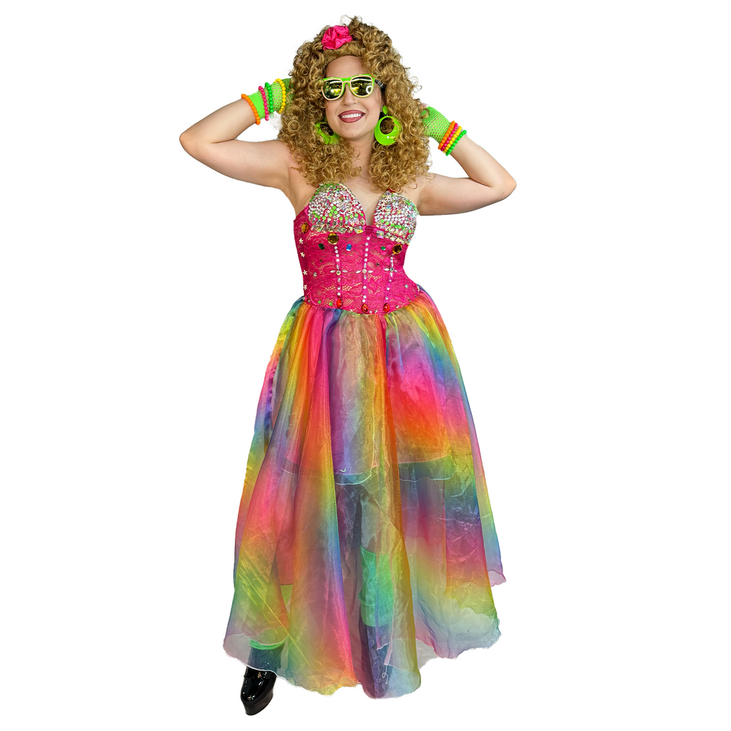 1980s Cyndi Inspired Rainbow Party Adult Costume – AbracadabraNYC
