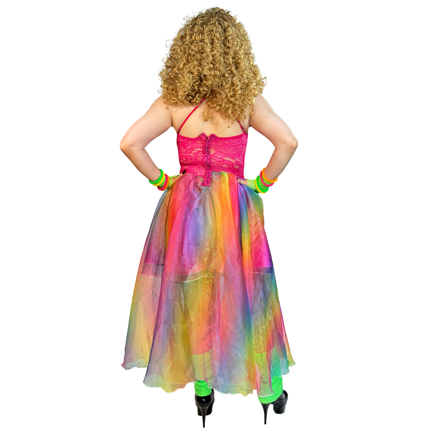 1980s Cyndi Inspired Rainbow Party Adult Costume