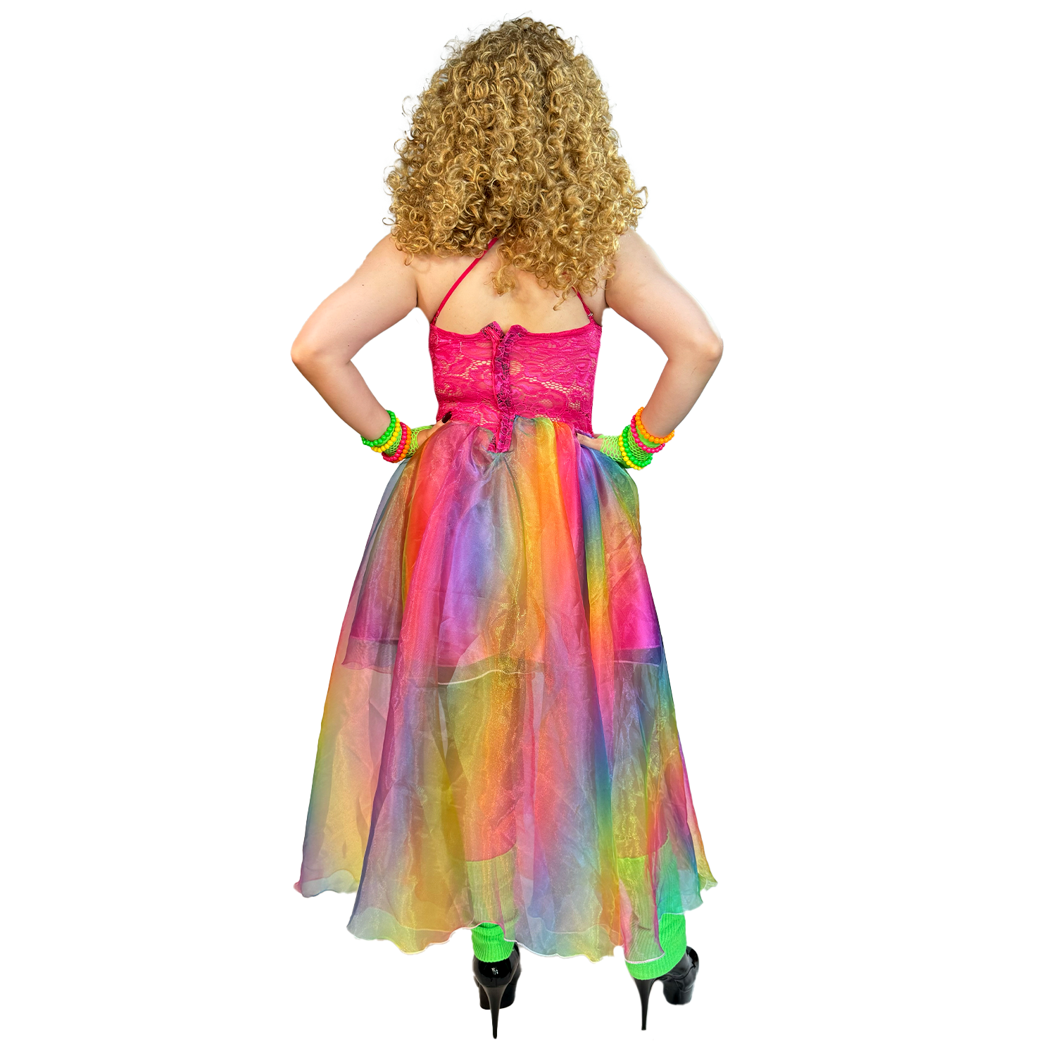 1980s Cyndi Inspired Rainbow Party Adult Costume AbracadabraNYC 1980s Cyndi Inspired Rainbow Party Adult Costume AbracadabraNYC