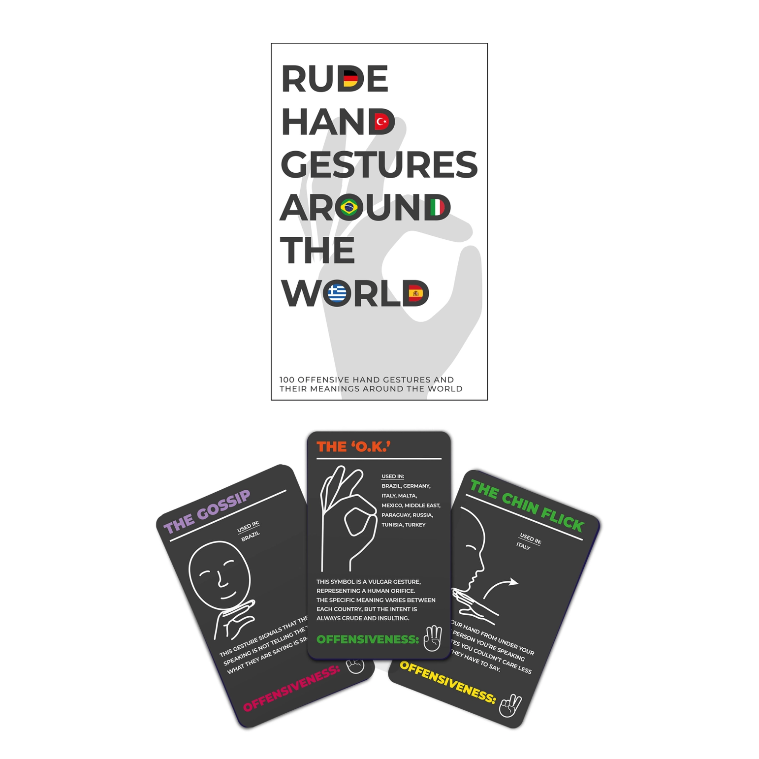 100 Rude Hand Gestures Around The World Card Set