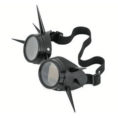 2" Tall Spike Black Leather Goggles