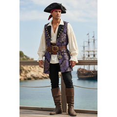 Lilac Brocade Two-Toned Pirate Vest