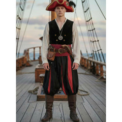 Pirate Style Striped Dual Tone Trousers