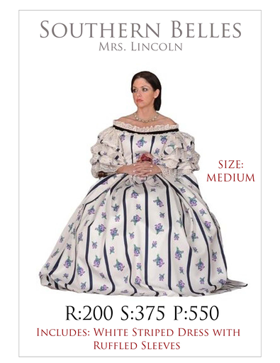 Southern Belles Mrs. Lincoln Women's Flower Ruffled Dress Adult Costume