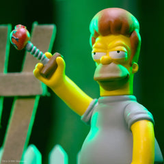 The Simpsons: 4" Treehouse of Horror Hell Toupee Homer Simpson ReAction Collectible Action Figure w/ Heart Corkscrew