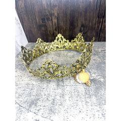 24" Fleur De Lis Gold King Crown