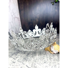 24" Fleur De Lis Silver King Crown