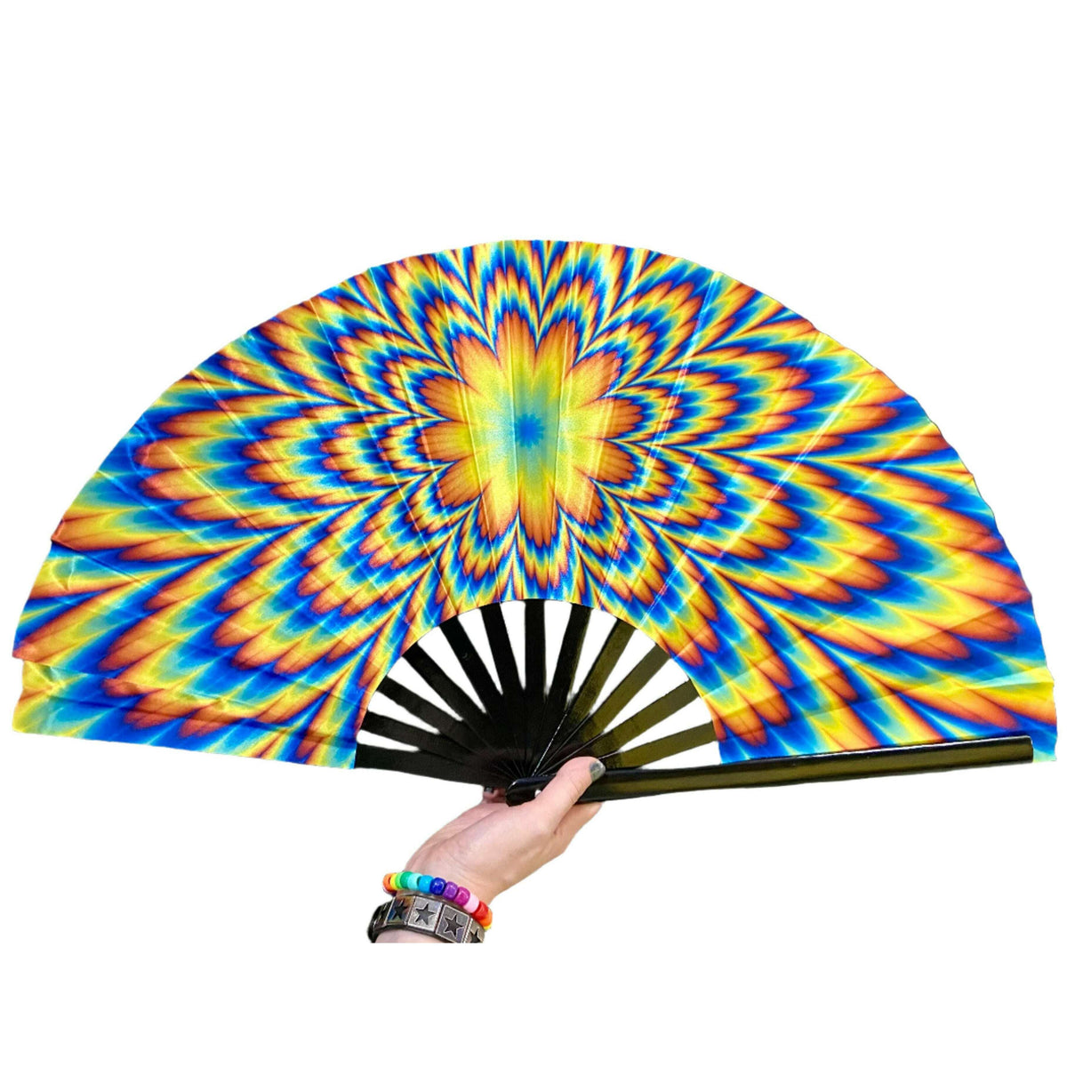 24" UV Psychedelic Swirl Clacker Fan