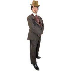1920s Brown Velvet Lapel Suit Adult Costume