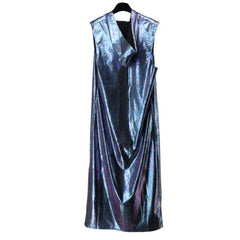 Blue Swirl Foil Hooded Duster