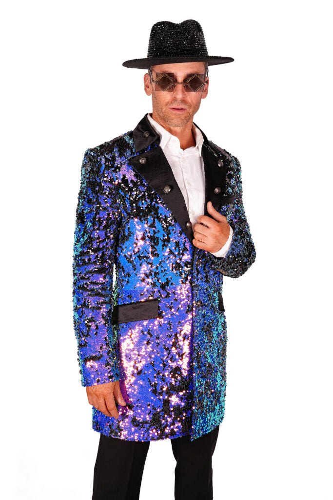 Premium Purple and Blue Sequin Rave Blazer