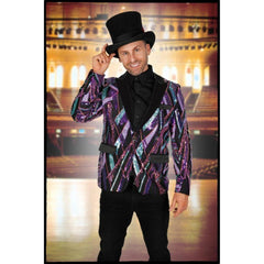 Geometric Pattern Multicolored Sequin Men's Blazer