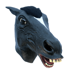 Classic Black Horse Latex Mask