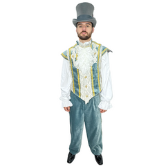 Victorian Men's Vest Powder Blue Adult Costume