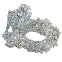 Venetian Jeweled Lace Mask
