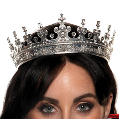 Silver Queen Crown with Hearts