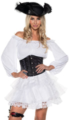 Black Lace Satin Pirate Cincher