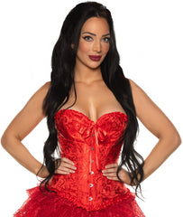 Ribbon Lace Brocade Corset Top
