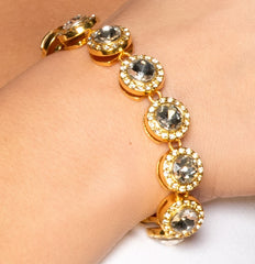 Clear Rhinestone Jeweled Bracelet