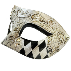 Lorenzo Checkered Venetian Men's Mask