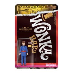 Willy Wonka & The Chocolate Factory: 3.75" Violet Beauregarde ReAction Collectible Action Figure w/ Golden Ticket & Wonka Bar