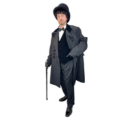 Victorian Dapper Black Prince Albert Men's Costume