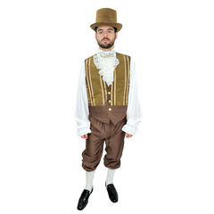 Medieval Men's Caramel & Brown Handmade Costume Set
