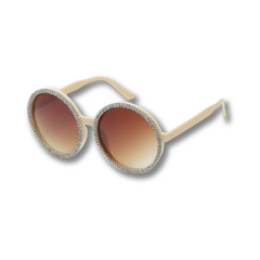 Janis Ocean Lens Double Rhinestone Rim Sunglasses