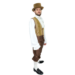 Medieval Men's Caramel & Brown Handmade Costume Set