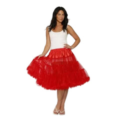 Tiered Red Ruffled Petticoat Skirt